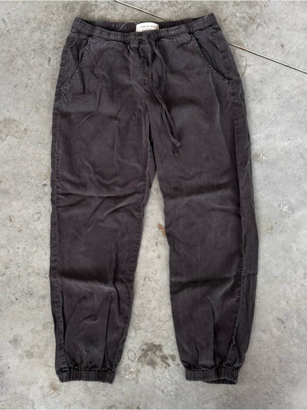 Cloth & Stone Charcoal Drawstring Jogger Tencel Pants